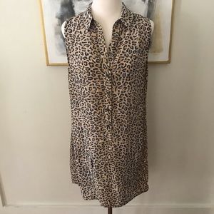 EUC Equipment Lucinda Leopard Shirt Dress Medium